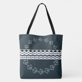 Bolso De Tela Pescado Temático Con Diseñador Grande Caprichoso