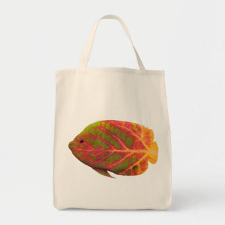 Bolso De Tela Pescado tropical de hoja de ave 1