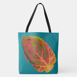 Bolso De Tela Pescado tropical de hoja de ave 1
