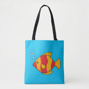 Bolso De Tela Pescado tropical Naranja rojo