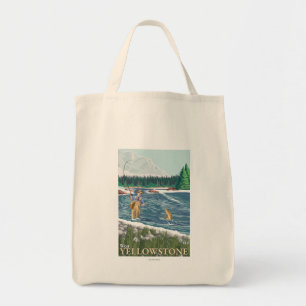 Bolso De Tela Pescador de la mosca - Yellowstone del oeste,