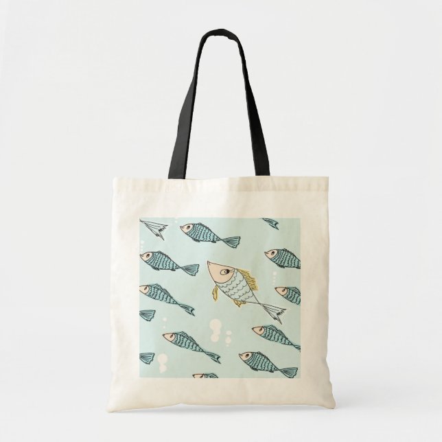 Bolso De Tela Pescados de la natación (Frente)
