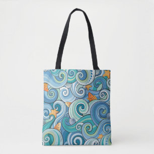Bolso De Tela Pescados entre el modelo de ondas