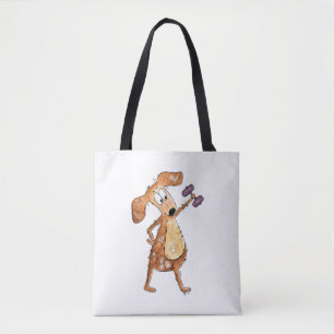 Bolso De Tela Pesos de levadura de perro marrón chiflado
