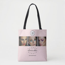 Bolso De Tela Pestañas de Foto Script BlushPink 3