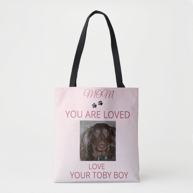 Bolso De Tela Pet Mom Heartfelt Photo Design (Anverso)