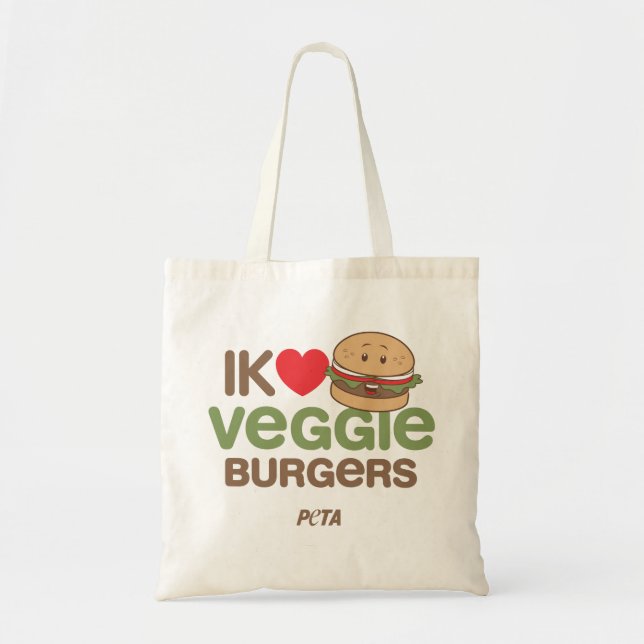 Bolso De Tela PETA Ik [love] veggie burgers (Frente)