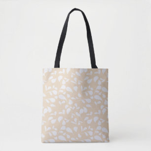 Bolso De Tela Pétalos   Coral y Blanco