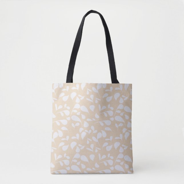 Bolso De Tela Pétalos | Coral y Blanco (Anverso)