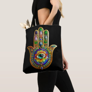 Bolso De Tela Pétalos de flores de color Turquesa Tercer Ojo Ham