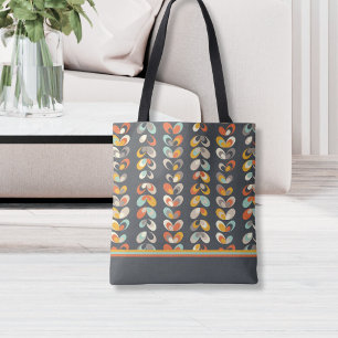 Bolso De Tela Pétalos de flores geométricas retro Aqua de los añ