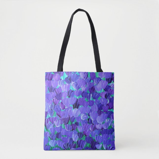 Bolso De Tela Pétalos púrpuras (Anverso)