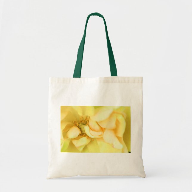 Bolso De Tela Pétalos rosas de danza amarilla (Frente)