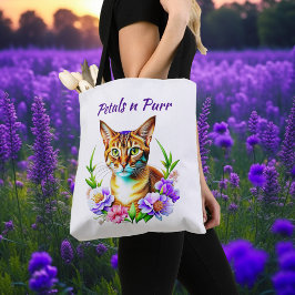Bolso De Tela Pétalos y flores de gato y Bonito puros