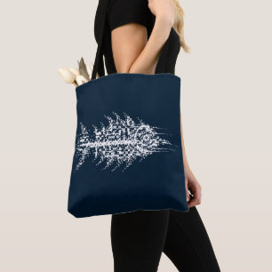Bolso De Tela Pez Blanco Glitch Pixel