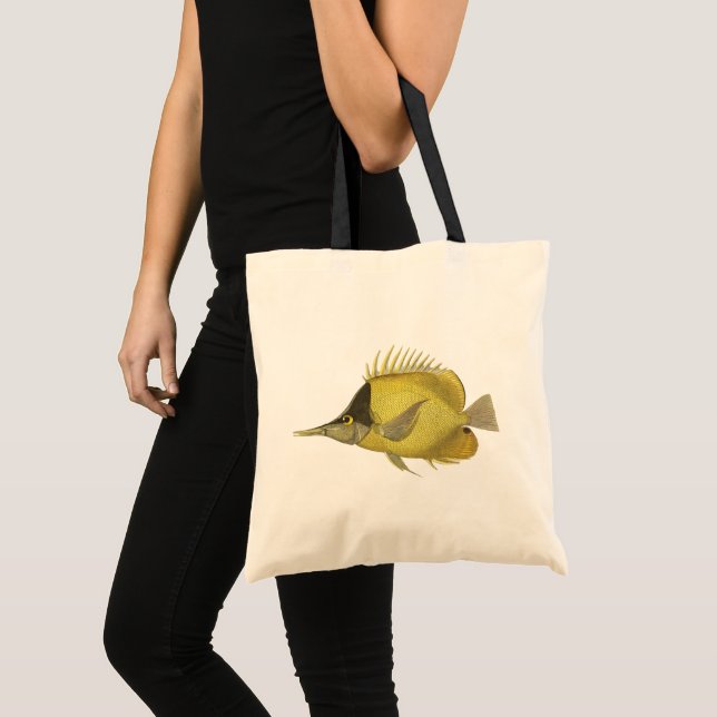 Bolso De Tela Pez Chelmon Longirostris Tropical Amarillo, Pez Vi (Anverso (producto))