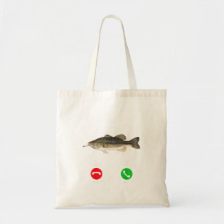 Bolso De Tela Pez llamando a pez fumando Meme divertido de pesca