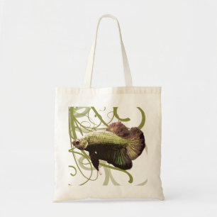 Bolso De Tela Pez luchador siamés Betta dorado
