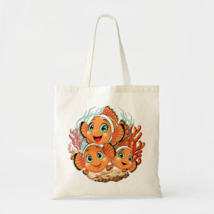 Bolso De Tela Pez payaso Dibujo animado lindo Familia Subacuátic