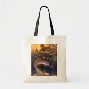 Bolso De Tela Pez trucha de arroyo pescador de pesca, pesca depo