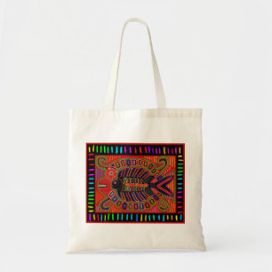 Bolso De Tela Pez Volador Mola Indio Cuna