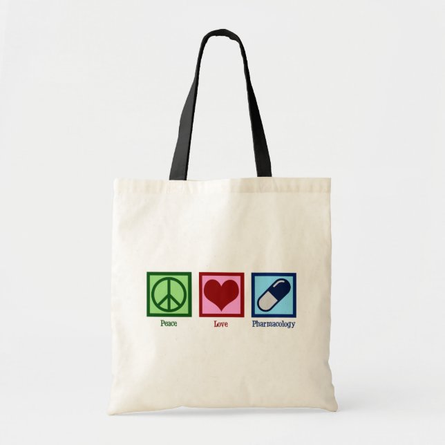 Bolso De Tela Pharmocólogo Paz Amor Farmocología (Frente)