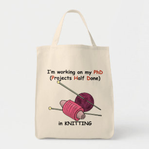 Bolso De Tela PhD que hace punto