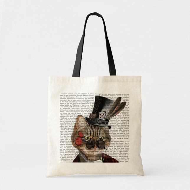 Bolso De Tela Phileas Feline Steampunk Cat & Top Hat 2 (Frente)