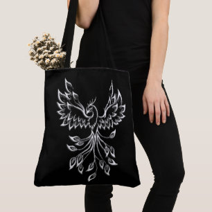 Bolso De Tela Phoenix Rises en Negro