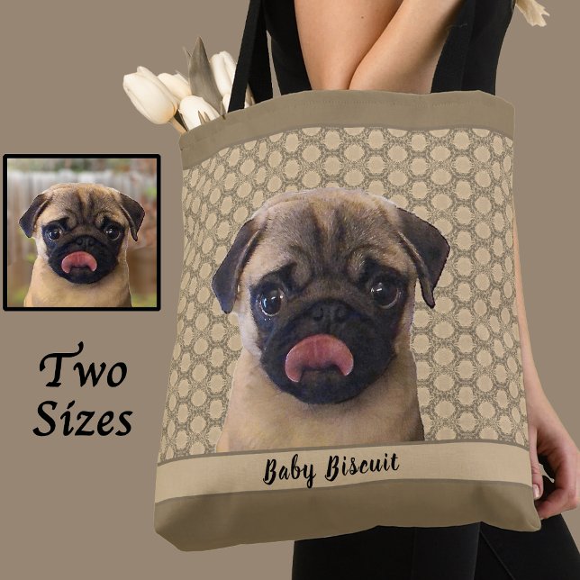 Bolso De Tela  Photo and Name Custom Pet Portrait for Dog Lovers (Subido por el creador)