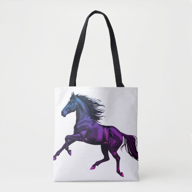 Bolso De Tela Photo of a Galloping Stallion on Reusable Grocery (Anverso)