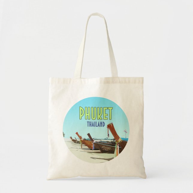 Bolso De Tela Phuket Thailand Tropical Beach Vintage (Frente)