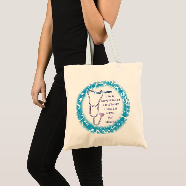 Bolso De Tela Physician Assistant Heart custom name tote bag (Anverso (producto))