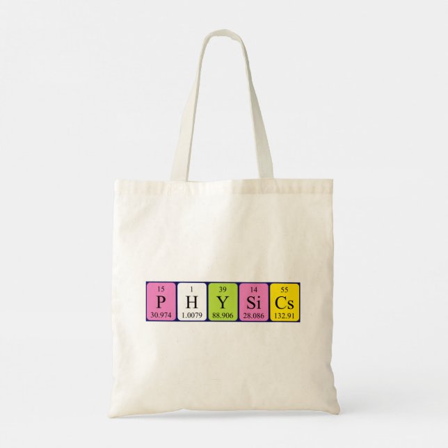 Bolso De Tela Physics nombre de tabla periódica tote bag (Reverso)