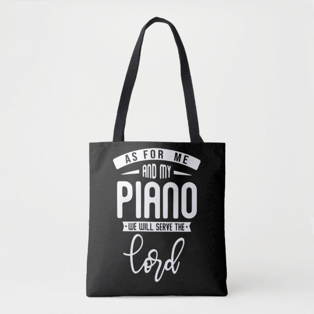 Bolso De Tela Pianista Cristiano Música Religiosa Lord Piano Pla (Anverso)