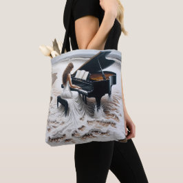 Bolso De Tela Pianista Oceánica Jugando Un Gran Pianol