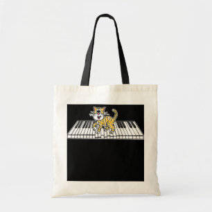 Bolso De Tela Piano Cat Kitten Pianista jugador de teclado