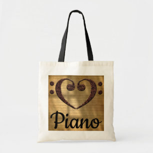 Bolso De Tela Piano de corazón de limpiador de doble trasero