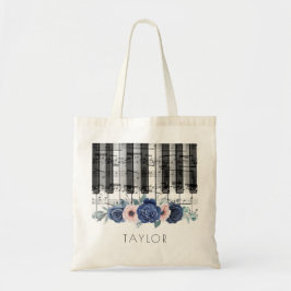 Bolso De Tela piano de música azul y rosa