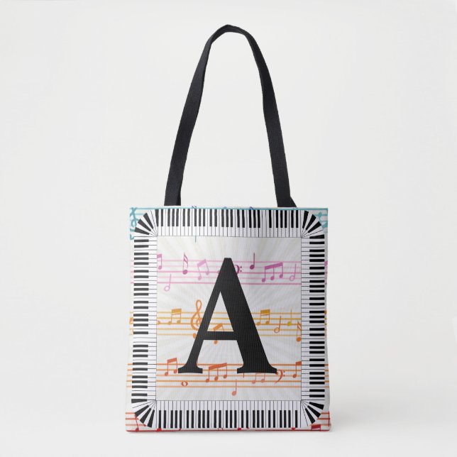 Bolso De Tela Piano Keys Monograma Pianista jugador (Anverso)