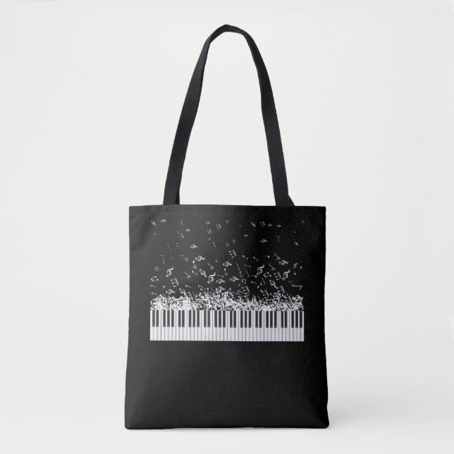 Bolso De Tela Piano Music Notes Instrucian músico pianista (Anverso)