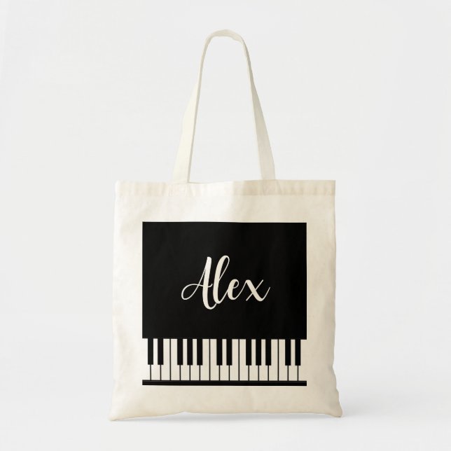 Bolso De Tela Piano Personalizado  (Frente)