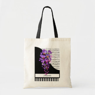 Bolso De Tela Piano personalizado de wisteria púrpura