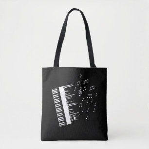 Bolso De Tela Piano Player Flying Music Notes Bird Pianist