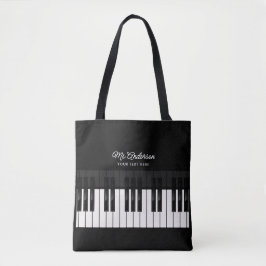 Bolso De Tela Piano Profesor/Jugador Nombre personalizado y Músi