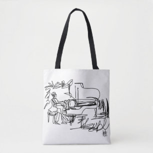 Bolso De Tela Piano y tote temático de la música