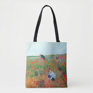 Bolso De Tela Picando flores en un campo, Mary Cassatt