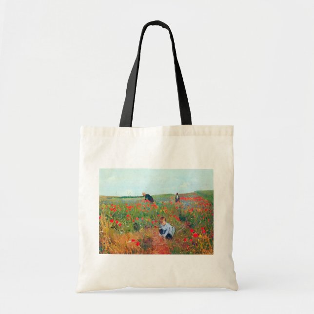 Bolso De Tela Picando flores en un campo, Mary Cassatt (Frente)