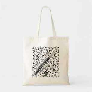 Bolso De Tela Piccolo Musical Notes Woodwind Music Teacher