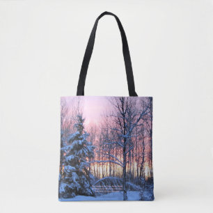 Bolso De Tela Picea blanca de la cabaña ardiente de la puesta